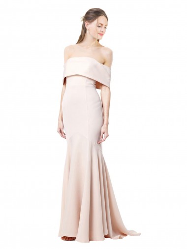 Affordable Sleeveless High Neck Stretch Crepe Nude Long Formal Gowns UK