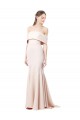 Sleeveless High Neck Stretch Crepe Nude Long Formal Gowns