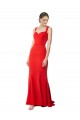 Sleeveless High Neck Stretch Crepe Red Long Sweetheart Formal Dress
