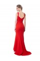 Sleeveless High Neck Stretch Crepe Red Long Sweetheart Formal Dress