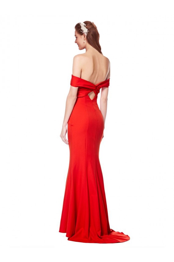 Sleeveless High Neck Stretch Crepe Red Long Mermaid Formal Dress