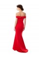 Sleeveless High Neck Stretch Crepe Red Long Formal Dress