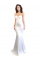 Sleeveless High Neck Stretch Crepe White Long Formal Dress