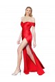 Sleeveless High Neck Stretch Satin Red Long Formal Dress