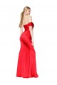 Sleeveless High Neck Stretch Satin Red Long Formal Dress