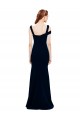 Sleeveless Off the Shoulder Stretch Crepe Dark Navy Long Formal Dress