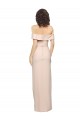 Sleeveless Off the Shoulder Stretch Crepe Nude Long Formal Dress