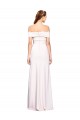 Sleeveless Off the Shoulder Stretch Crepe White Long Formal Dress
