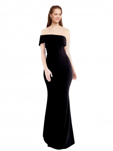 Affordable Sleeveless One Shoulder Stretch Crepe Black Long Formal Dress UK