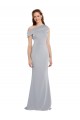 Sleeveless One Shoulder Stretch Crepe Grey Long Formal Dress