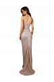 Sleeveless Scoop Neck Sequin Champagne Long Formal Dress