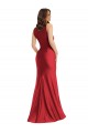 Sleeveless Square Neck Silky Satin Red Long Formal Plus Size Formal Dress