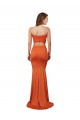 Sleeveless Strapless Spandex Orange Long Formal Dress