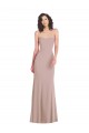 Sleeveless Strapless Stretch Crepe Dusty Pink Long Formal Dress