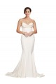 Sleeveless Strapless Stretch Satin Ivory Sweep Train Formal Dress