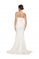 Sleeveless Strapless Stretch Satin Ivory Sweep Train Formal Dress