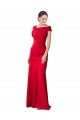 Sleeveless Stretch Crepe Red Long Formal Dress