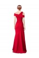 Sleeveless Stretch Crepe Red Long Formal Dress