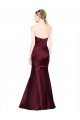 Sleeveless Sweetheart Satin Burgundy Long Formal Dress