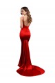 Sleeveless Sweetheart Stretch Satin Red Long Formal Dress