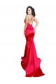 Sleeveless Sweetheart Stretch Satin Red Long Formal Gowns