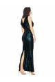 Sleeveless V-Neck Sequin Dark Green Long Formal Gowns