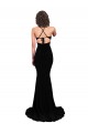 Sleeveless V-Neck Spandex Black Long Formal Dress