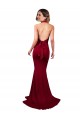 Sleeveless V-Neck Spandex Burgundy Long Formal Dress