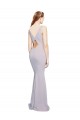 Sleeveless V-Neck Stretch Crepe Arctic Lilac Long Formal Dress