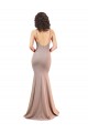 Sleeveless V-Neck Stretch Crepe Dusty Pink Long Black Tie Formal Dress