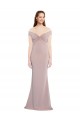Sleeveless V-Neck Stretch Crepe Dusty Pink Long Formal Dress