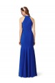 Sleeveless V-Neck Stretch Crepe Royal Blue Long Formal Dress