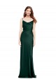 Sleeveless Cowl Neck Stretch Satin Hunter Long Black Tie Formal Dress