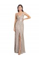 Sleeveless High Neck Sequin & Sparkling Sequin Silver Long Formal Dress