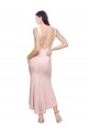 Sleeveless High Neck Stretch Crepe Pink Midi Length High Low Formal Dress