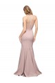 Sleeveless High Neck Stretch Crepe Dusty Pink Sweep Train Formal Dress