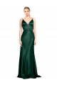 Sleeveless High Neck Stretch Satin Hunter Long Formal Dress