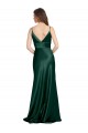 Sleeveless High Neck Stretch Satin Hunter Long Formal Dress