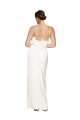Sleeveless High Neck Stretch Satin Ivory Long Formal Dress