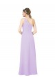 Sleeveless One Shoulder Chiffon Lilac Long Formal Dress