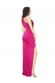 Sleeveless One Shoulder Silky Satin Fuchsia Long Formal Dress