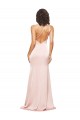 Sleeveless One Shoulder Silky Satin Pink Long Formal Dress