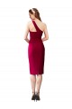 Sleeveless One Shoulder Stretch Crepe Black Cocktail Length Formal Dress