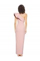 Sleeveless One Shoulder Stretch Crepe Mauve Long Formal Dress
