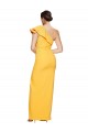 Sleeveless One Shoulder Stretch Crepe Saffron Long Formal Dress
