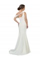 Sleeveless One Shoulder Stretch Crepe Ivory Sweep Train Formal Dress