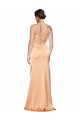 Sleeveless One Shoulder Stretch Satin Light Copper Long Formal Dress