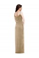 Sleeveless One Shoulder Stretch Velvet Champagne Long Black Tie Formal Dress