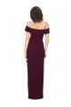 Sleeveless Square Neck Stretch Crepe Burgundy Gold Long Formal Dress