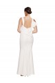 Sleeveless Square Neck Stretch Crepe Ivory Long Formal Dress